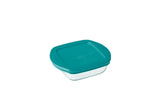Pyrex cook store firkantet opbevaringsfad 14x12x4cm - 350ml - borosilikatglas