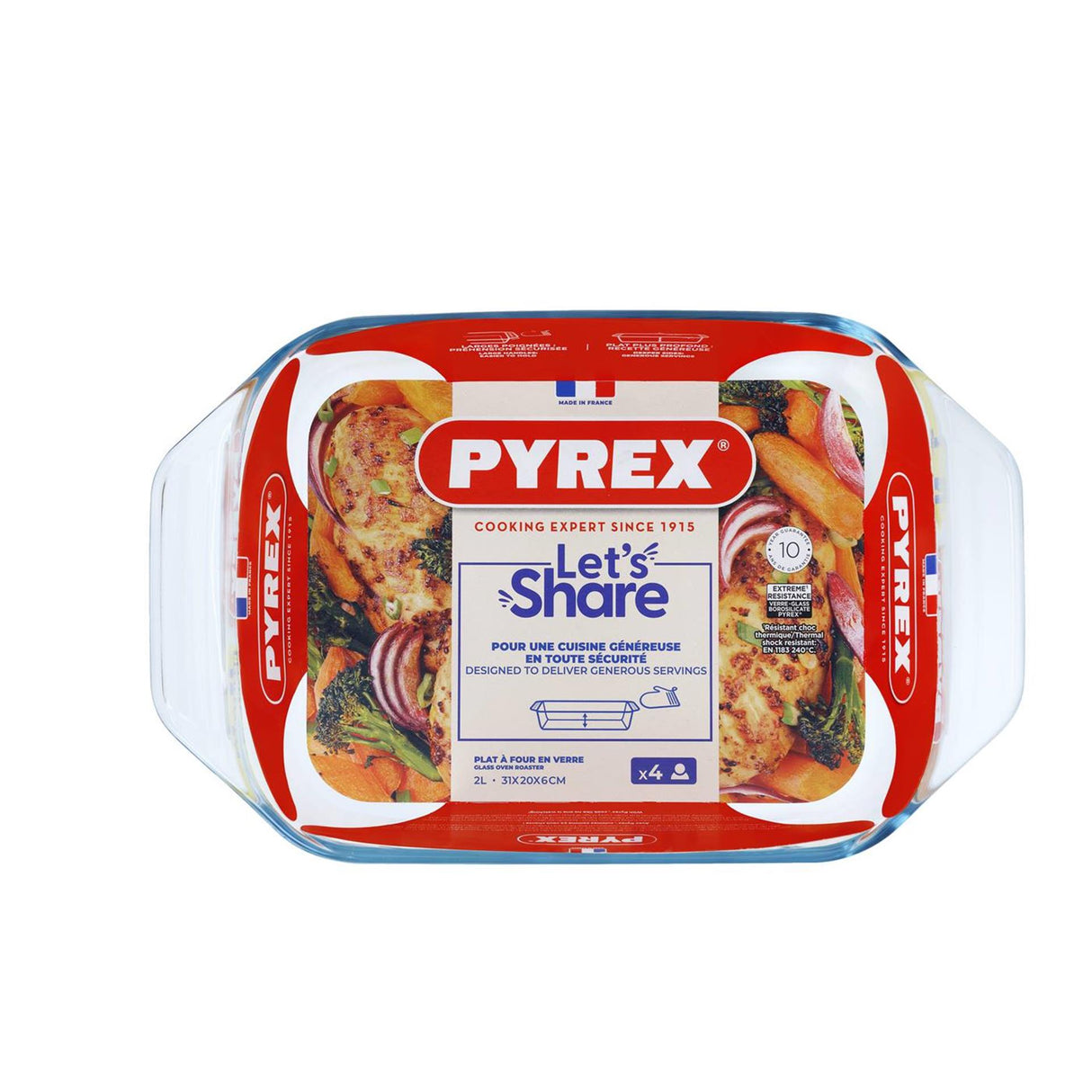 Pyrex uimodståelig bradepande 31x20cm 2,1l