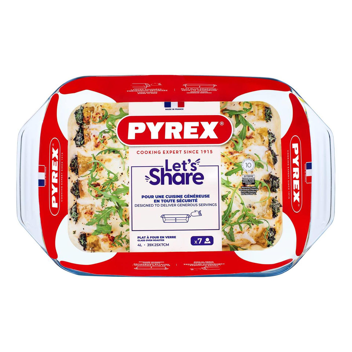 Pyrex uimodståelig bradepande glas 39x25cm 3,8l