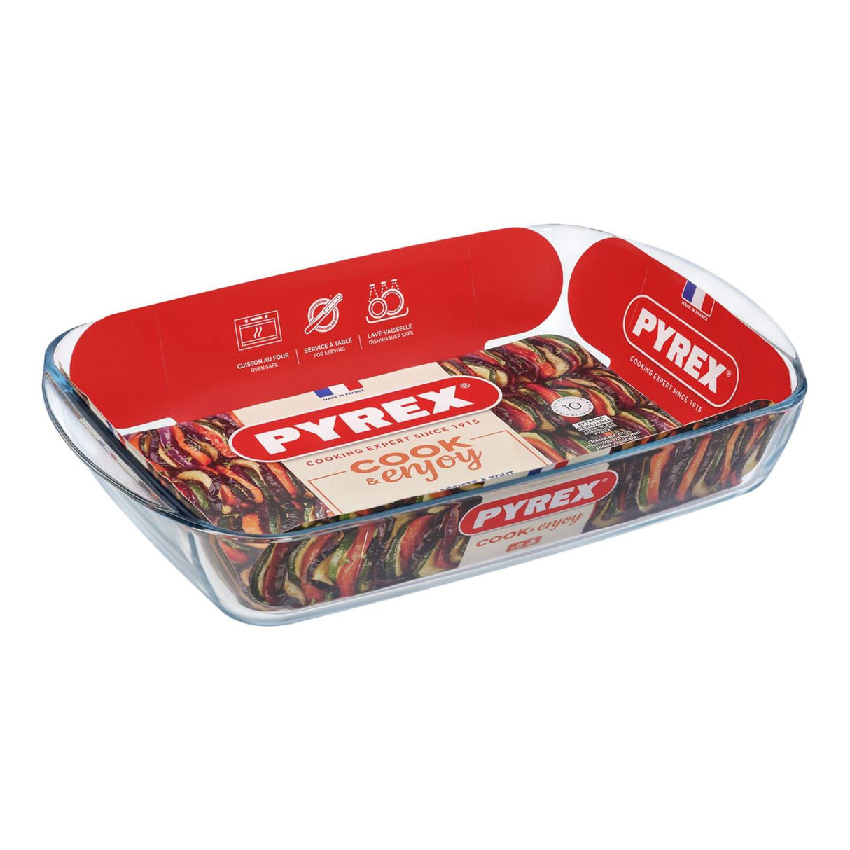 Pyrex essentials rektangulært bageform 4,5l 40x27x7cm til 6-8 personer
