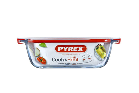 Pyrex skål med låg 2,5l 28x20x8cm
