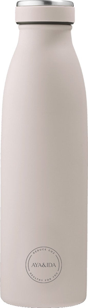 Aya ida - drikkedunk - termokande - vandflaske - 500ml - blød rose