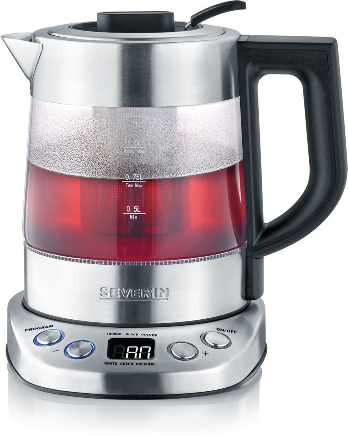 Severin kedel glas rustfrit stål 1l 2200w
