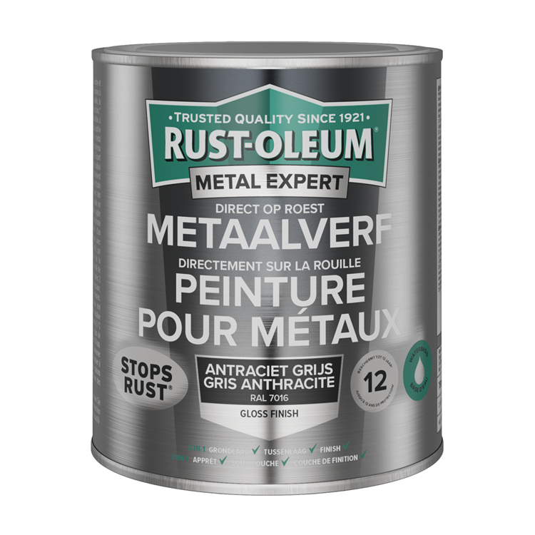Rust-oleum 1071323 - metalmaling-hg - ral7016 -750ml direkte på rust | 1 stk