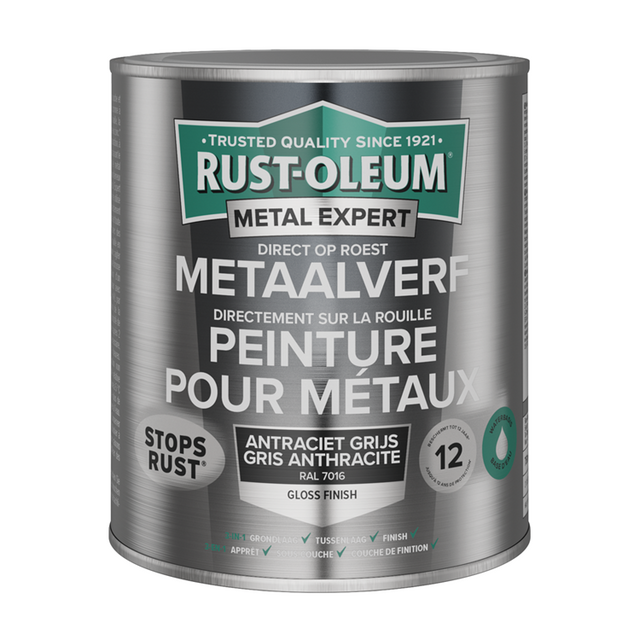 Rust-oleum 1071323 - metalmaling-hg - ral7016 -750ml direkte på rust | 1 stk