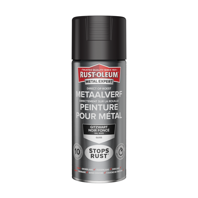 Rust-oleum 1071349 - metalmaling -hg -ral9005 -400mldirekte på rust | 1 stk
