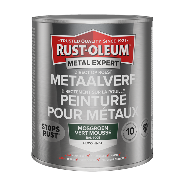 Rust-oleum 1071408 - metalmaling-hg-ral6005 -750ml direkte på rust | 1 stk
