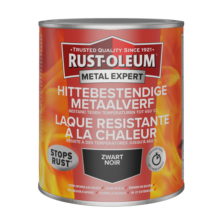 Rust-oleum 1071384 - varmebestandig metalmaling 750ml sort | 1 stk