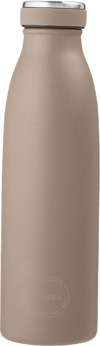 Aya ida - drikkedunk - termokande - vandflaske - 500ml - støvet brun