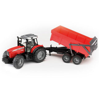 Bruder Massey Ferguson traktor rød 7480 med trailer