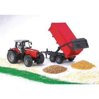 Bruder Massey Ferguson traktor rød 7480 med trailer