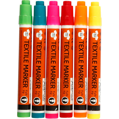 Creativ virksomhed https: www.cchobby.nl tekstilmarkører-linjetykkelse-2-4-mm-neon-farver-6-piece-1-box