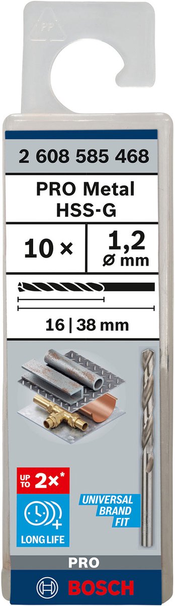 Bosch st. line 1,2 mm hss-g 135 (10 pakke)