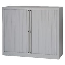 Rulledørsskab svejset lavt stål plast 120x43x103cm grå