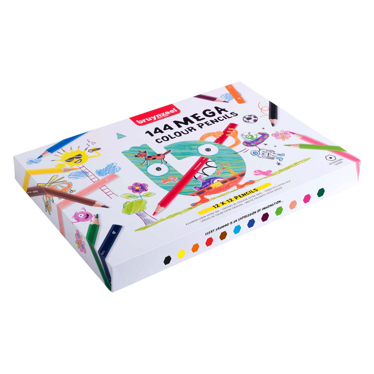 Bruynzeel mega farveblyantsæt, 12x12 farver
