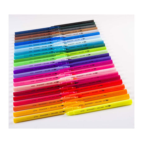 Bruynzeel creatives fineliner pensel pen sæt 48 farver