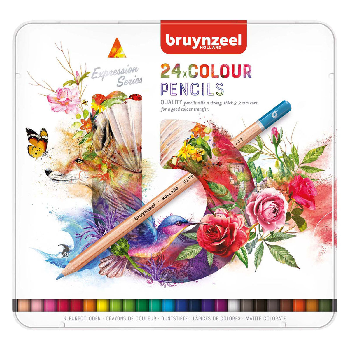 Bruynzeel udtryk farveblyanter tin 24