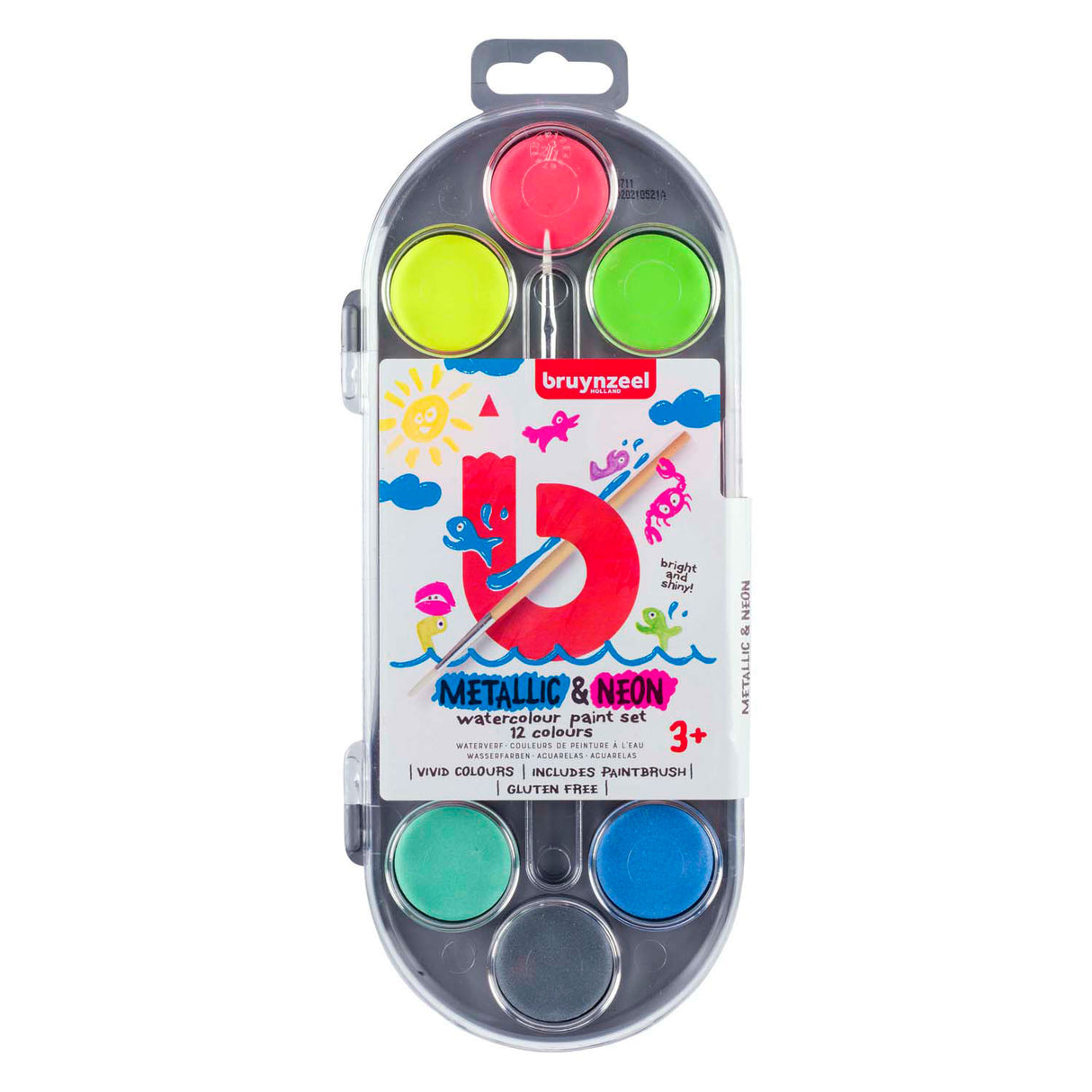 Bruynzeel akvarelsæt børn metallic og neon