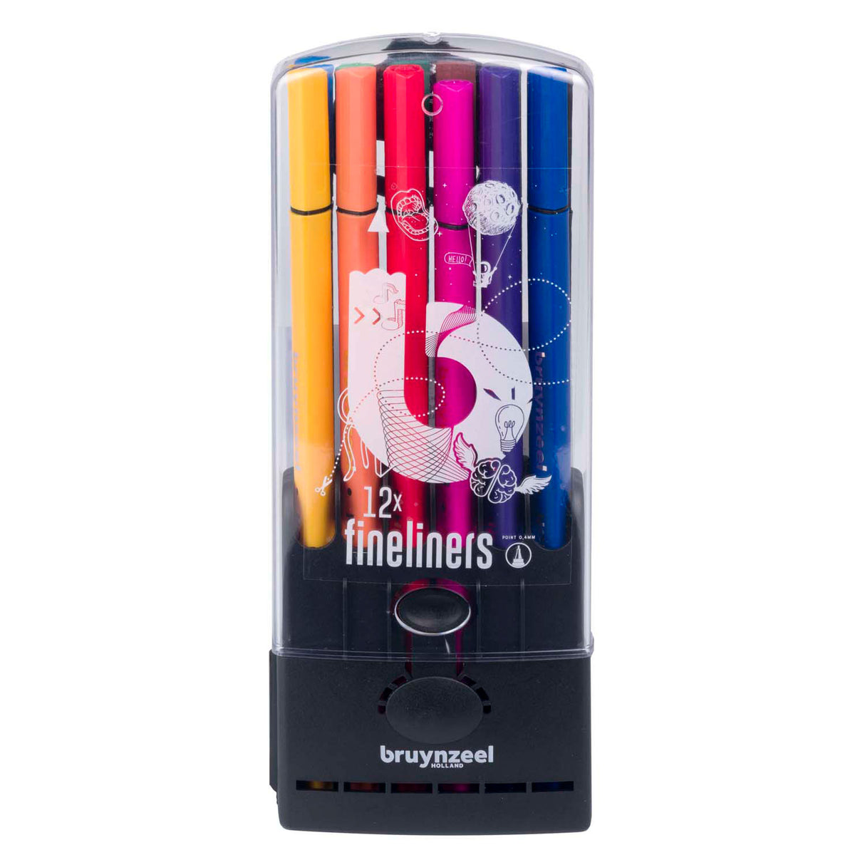 Bruynzeel teenagere 12 fineliners med trekantet greb