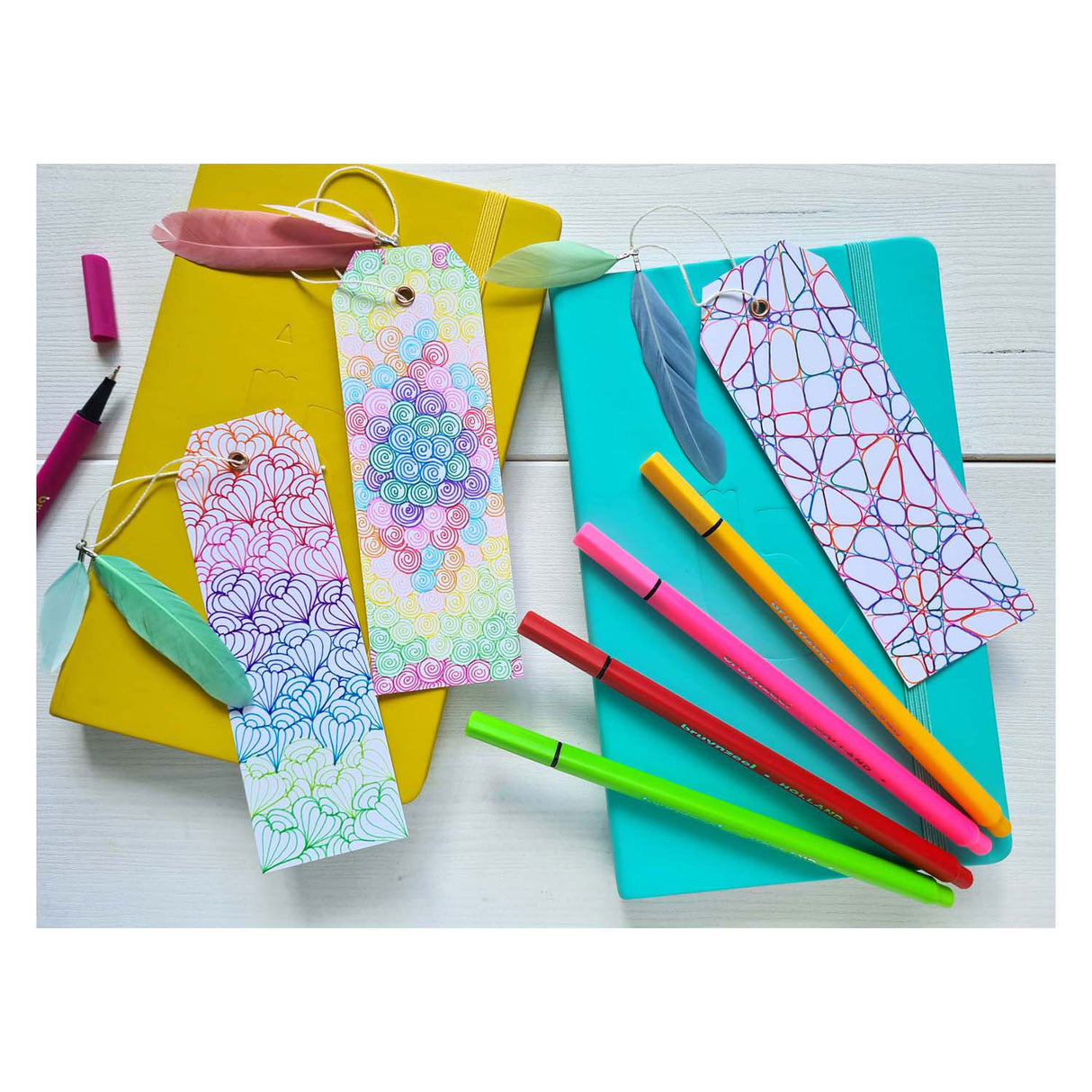 Bruynzeel fineliner sæt neon pastel, 12 farver