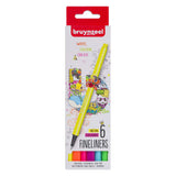 Bruynzeel fineliner sæt neon 6 farver