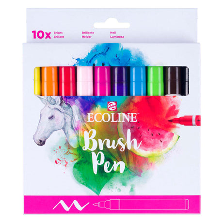 Ecoline børstepen sæt klart | 10 farver