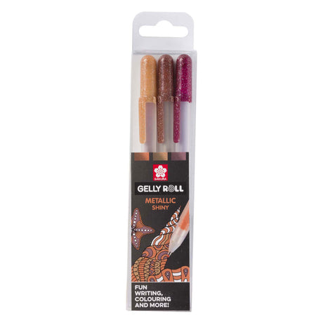 Sakura gelly roll metallisk sæt med 3 gelpenne natur