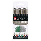 Sakura pigma micron 01 penalhus med 6 grundfarver