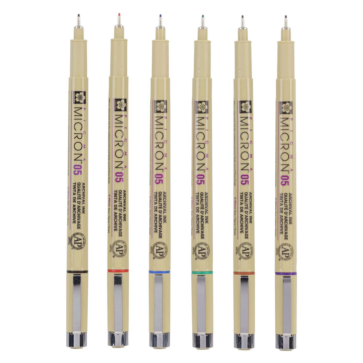 Sakura pigma micron 05 penalhus med 6 grundfarver