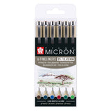 Sakura pigma micron 05 penalhus med 6 jordfarver