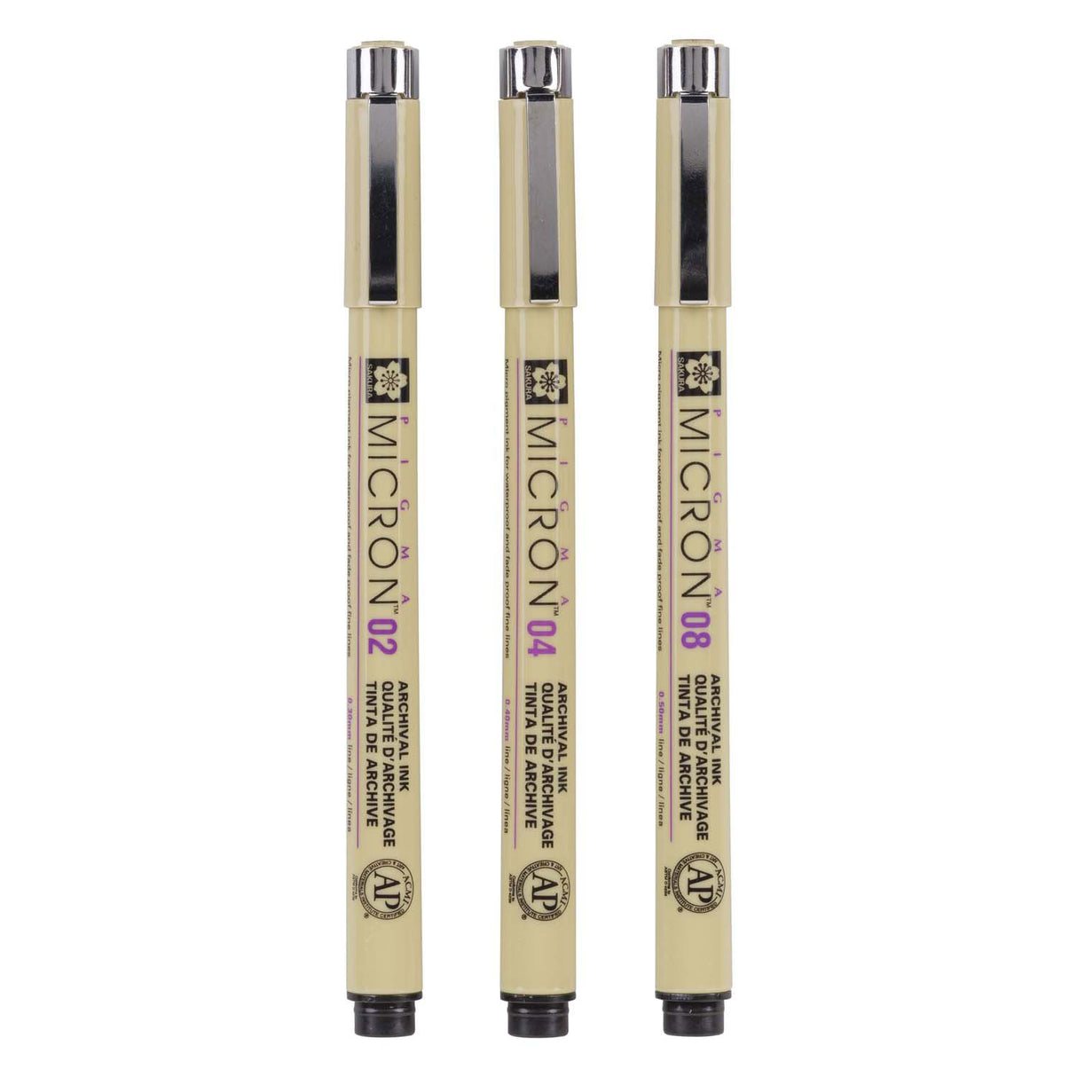 Sakura pigma micron fineliners etui - 3 fineliners - sort