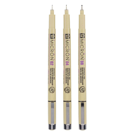 Sakura pigma micron fineliners etui - 3 fineliners - sort