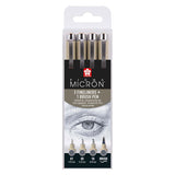 Sakura pigma micron fineliner sæt | 4 størrelser, kølig grå
