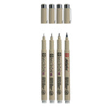 Sakura pigma micron fineliner sæt, 4 størrelser, lys kølig grå