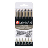 Sakura pigma micron penalhus 6 fineliners sort