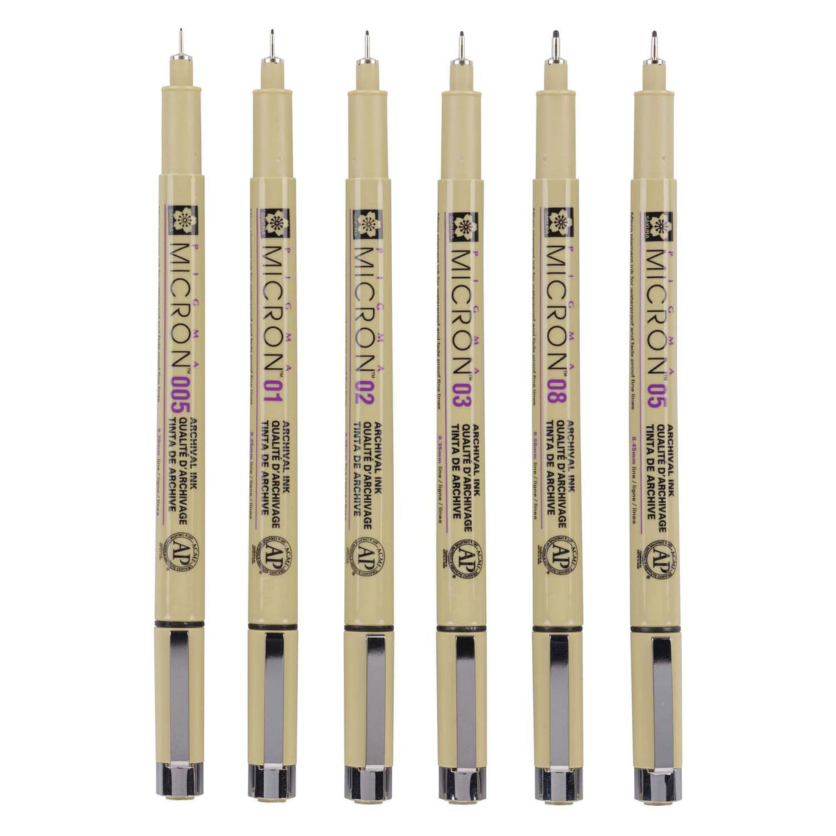 Sakura pigma micron penalhus 6 fineliners sort