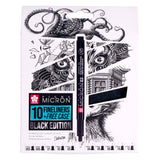 Sakura • pigma micron black edition sæt + gratis etui | 10 kuglepenne, sorte
