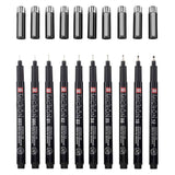 Sakura • pigma micron black edition sæt + gratis etui | 10 kuglepenne, sorte