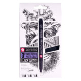Sakura pigma micron black edition sæt og gratis etui, 3 stk