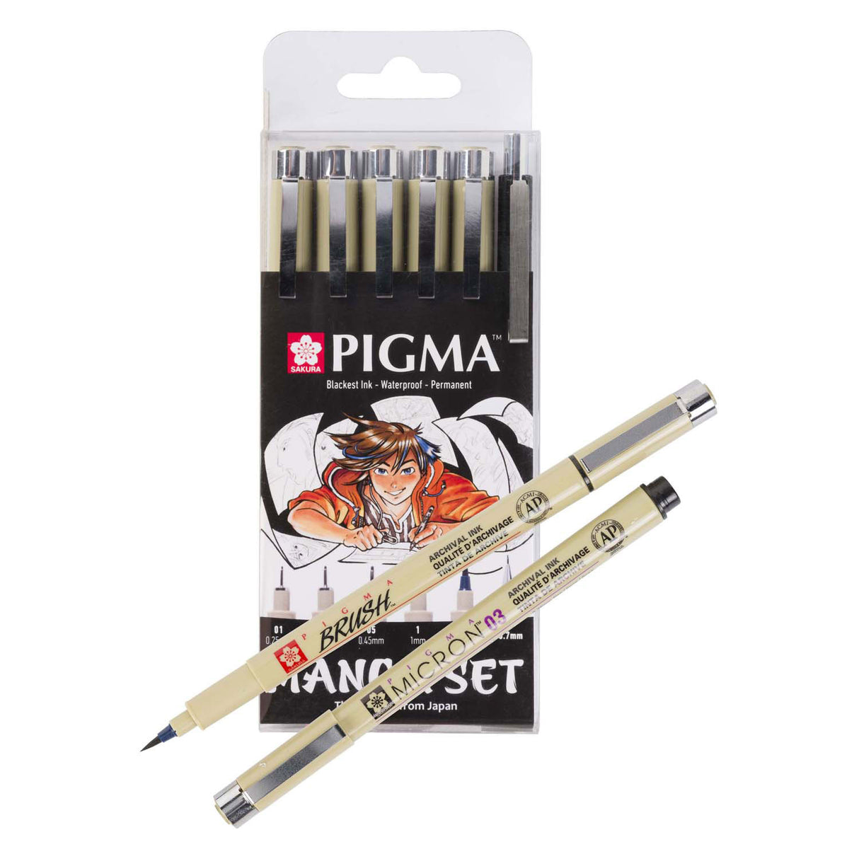 Sakura unikke manga kollektion på 6 pigma micron