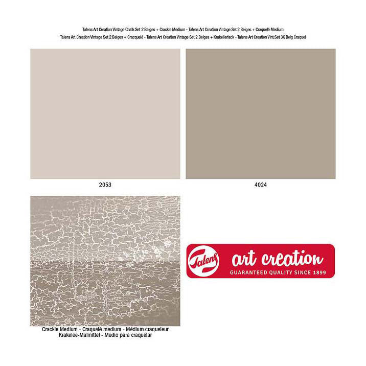 Talens art creation vintage sæt 2 beige og craquelure