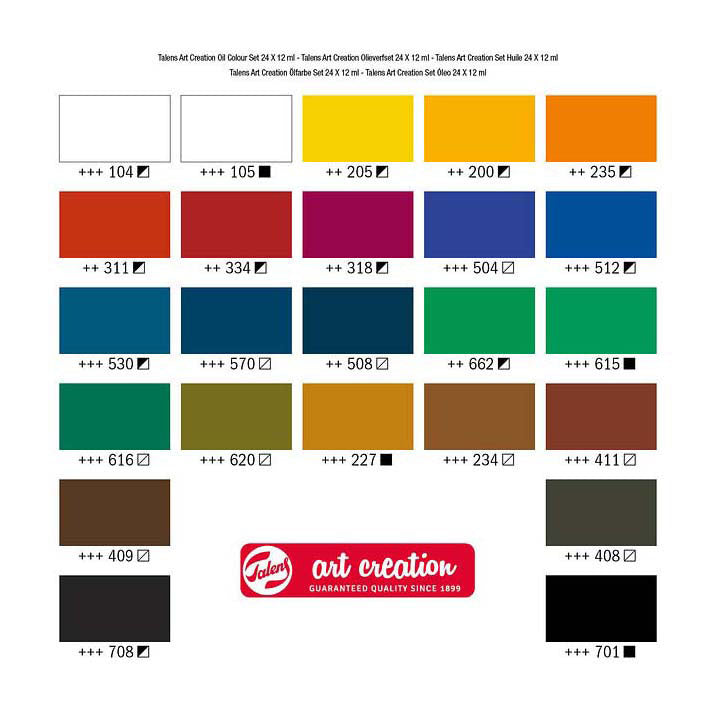Talens art creation oliemalingssæt 24x12ml