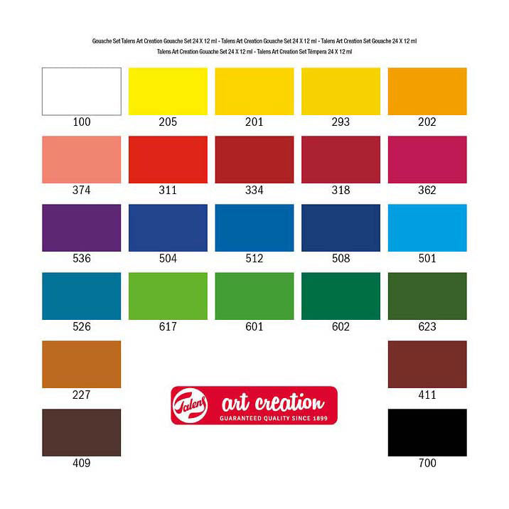 Talens art creation gouache sæt 24x12ml