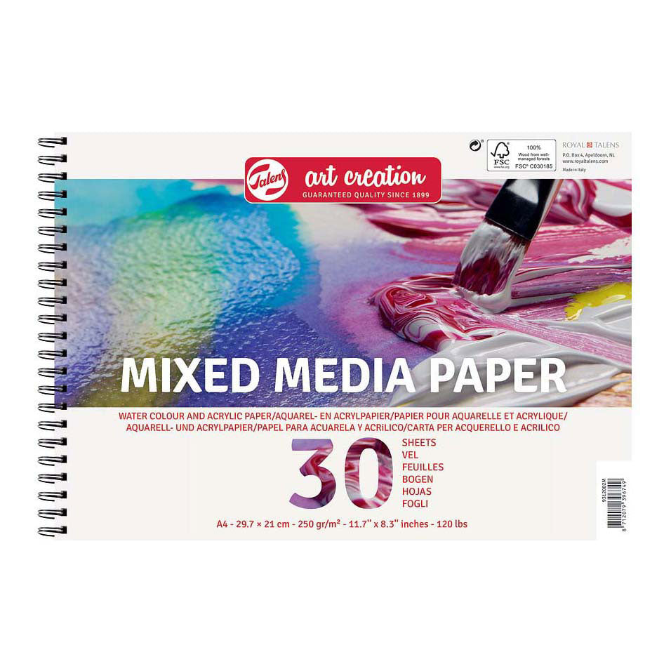 Talens art creation mixed media papir a4 250 g 30 ark