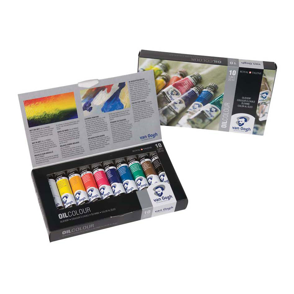 Bruynzeel van Gogh oliemaling grundsæt med 10 farver i 20 ml tuber