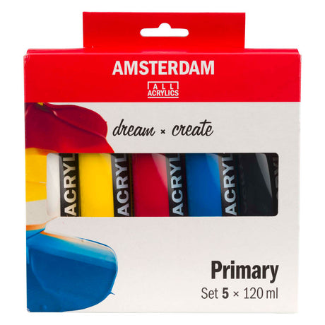 Bruynzeel amsterdam standard serie akrylmaling primært sæt 120ml, 5 stk.