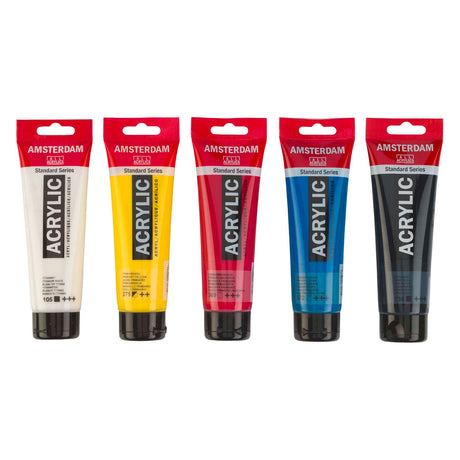 Bruynzeel amsterdam standard serie akrylmaling primært sæt 120ml, 5 stk.