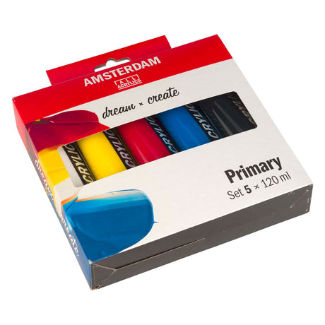Bruynzeel amsterdam standard serie akrylmaling primært sæt 120ml, 5 stk.