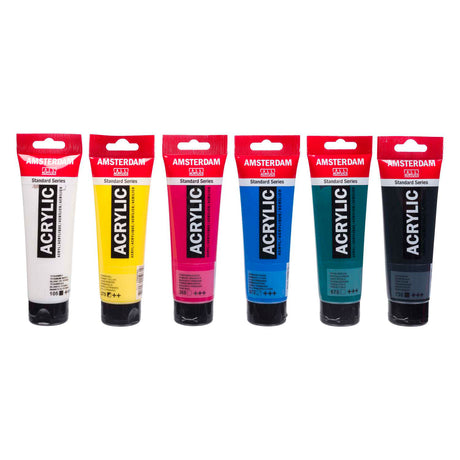 Amsterdam standard serie akrylmaling uddannelsessæt | 6 x 120 ml
