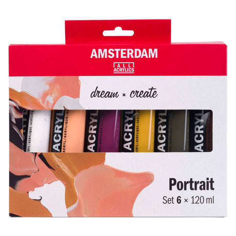 Amsterdam standard serie akrylmaling portrætsæt | 6 x 120 ml